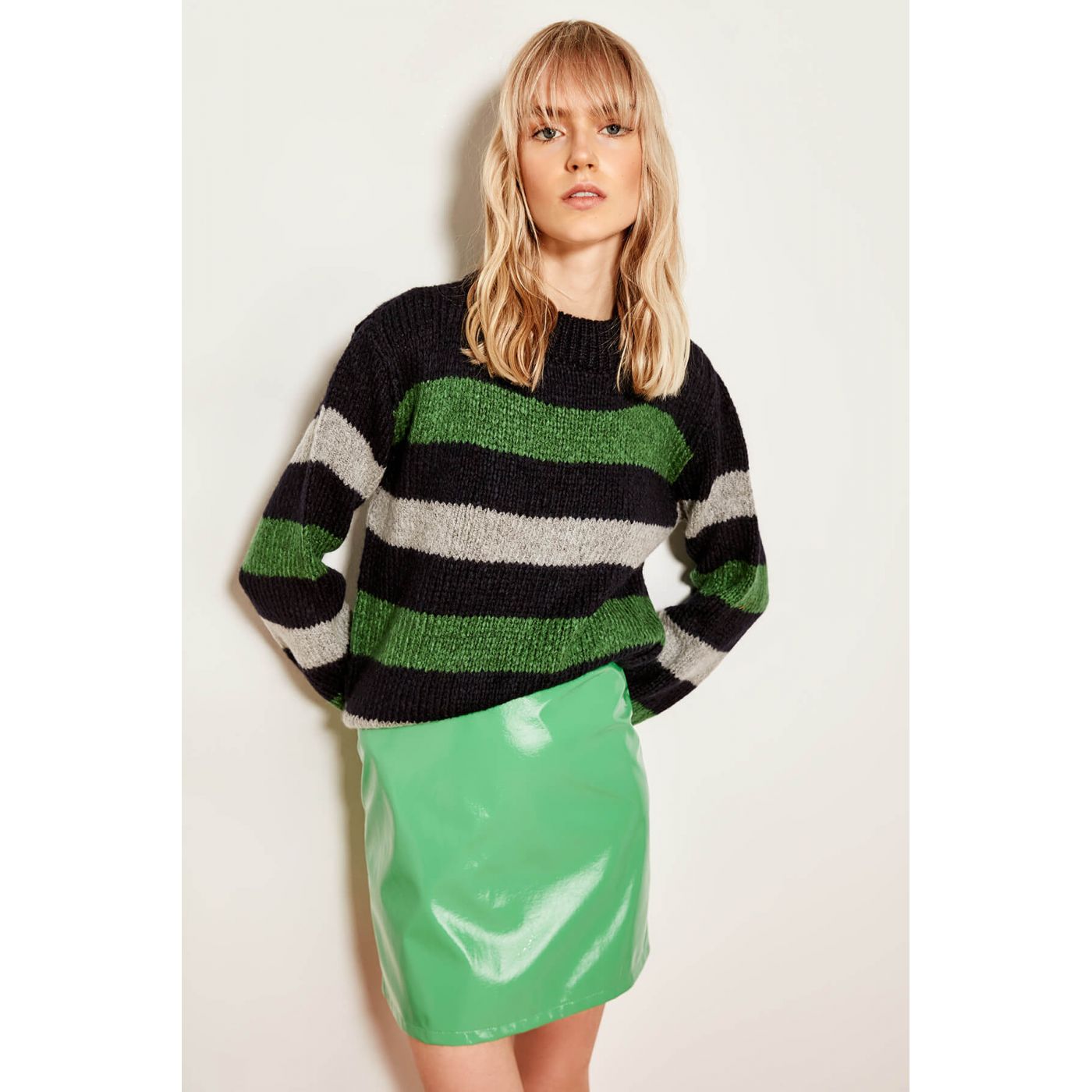 Trendyol Dark Blue Striped Sweater