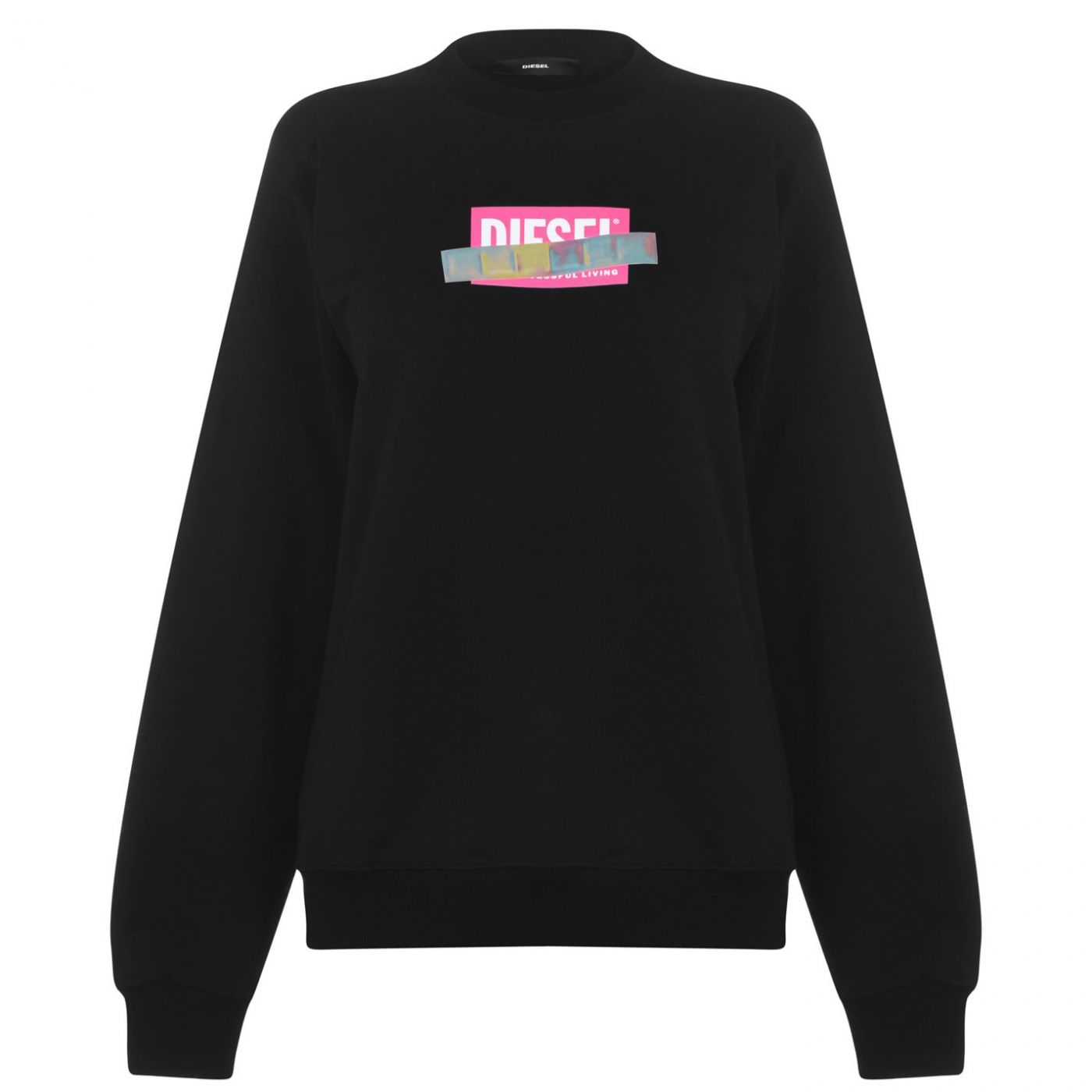 Diesel Logo Asymmetrical Crew Sweatshirt
