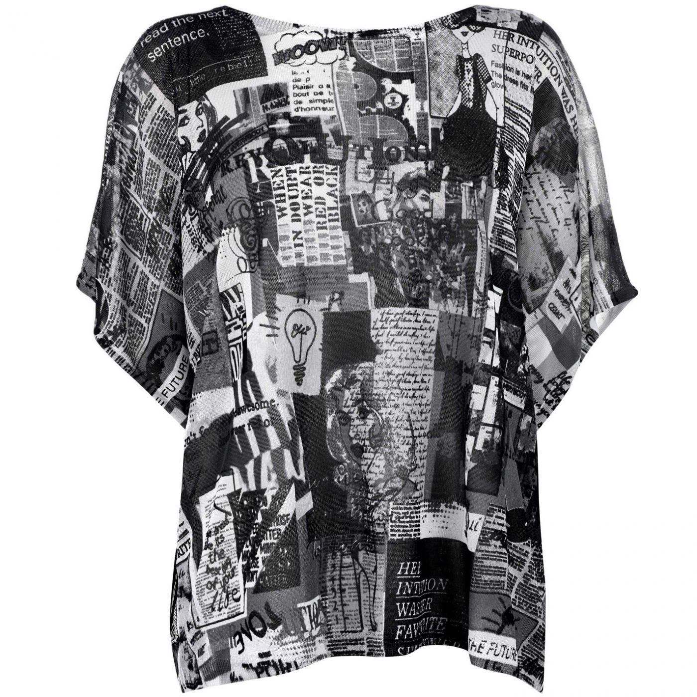 Oui Newspaper Knit T Shirt