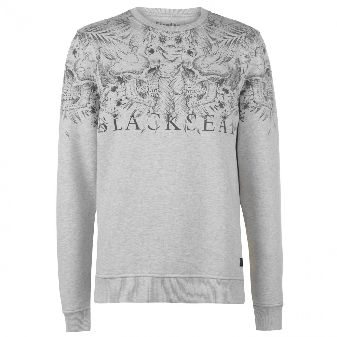 Firetrap Blackseal Skull Leaf Crew Sweater