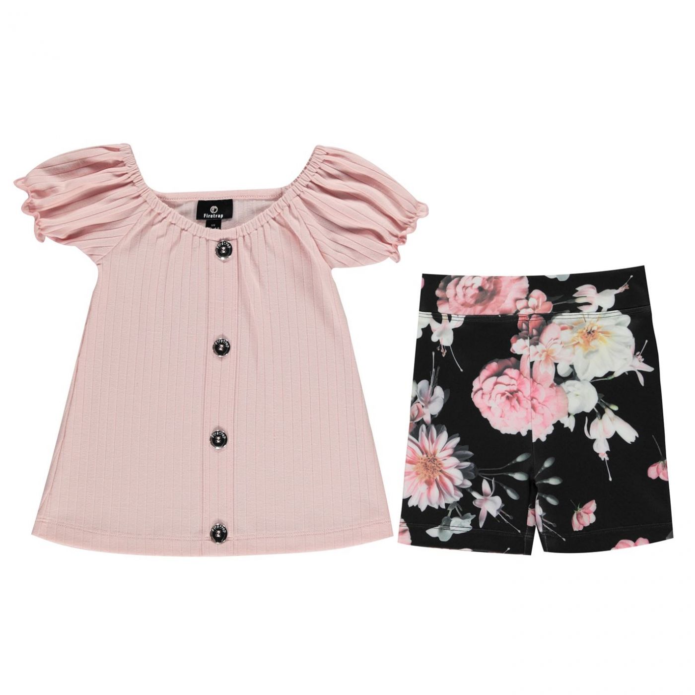 Firetrap 2 Piece Cycling Short Set Baby Girls