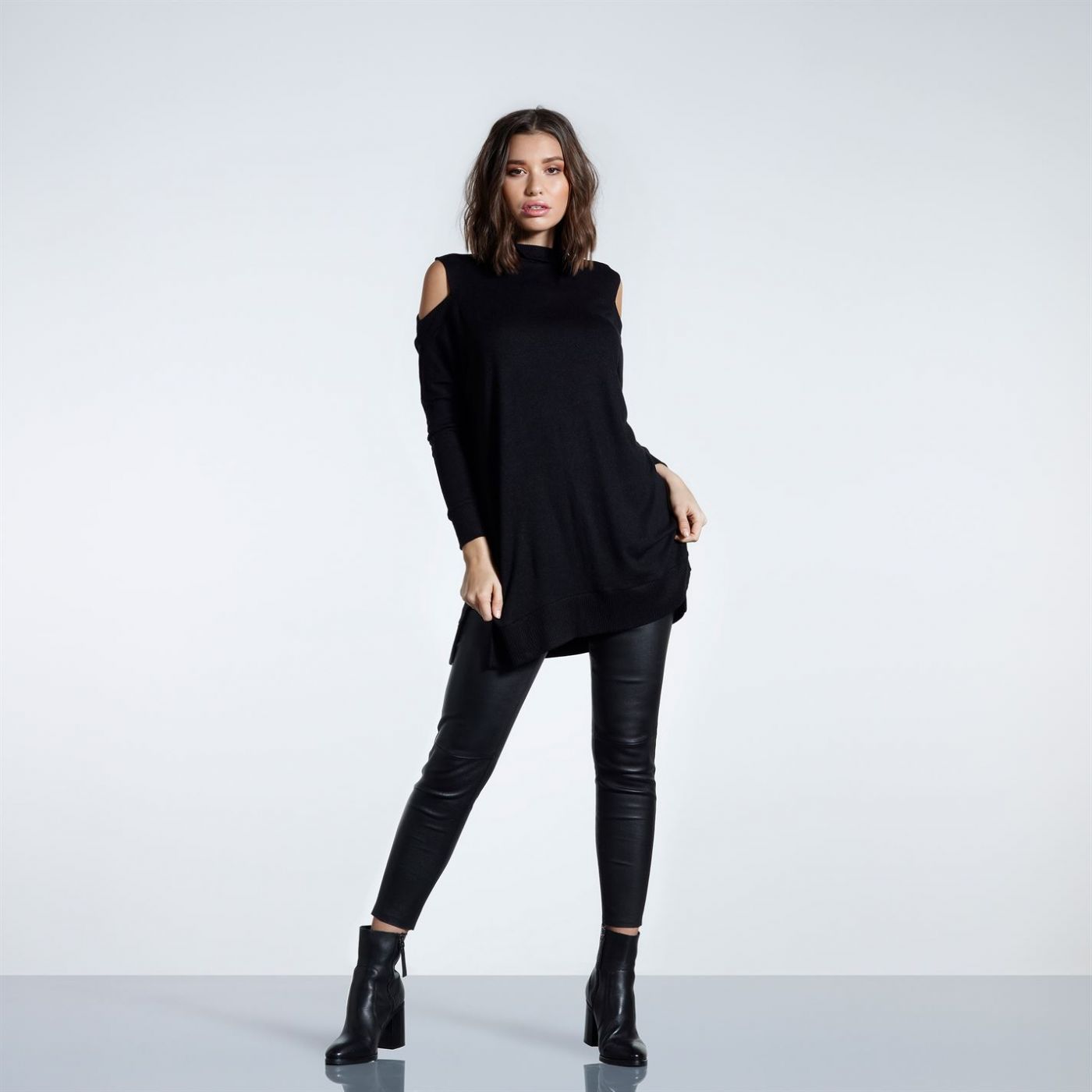 Firetrap Blackseal Cold Shoulder Knitted Dress
