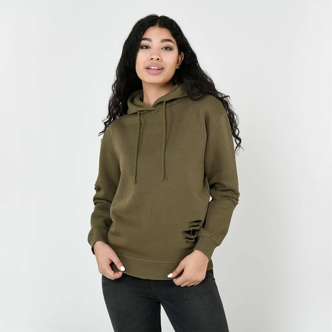 Firetrap Distressed Hoodie Ladies