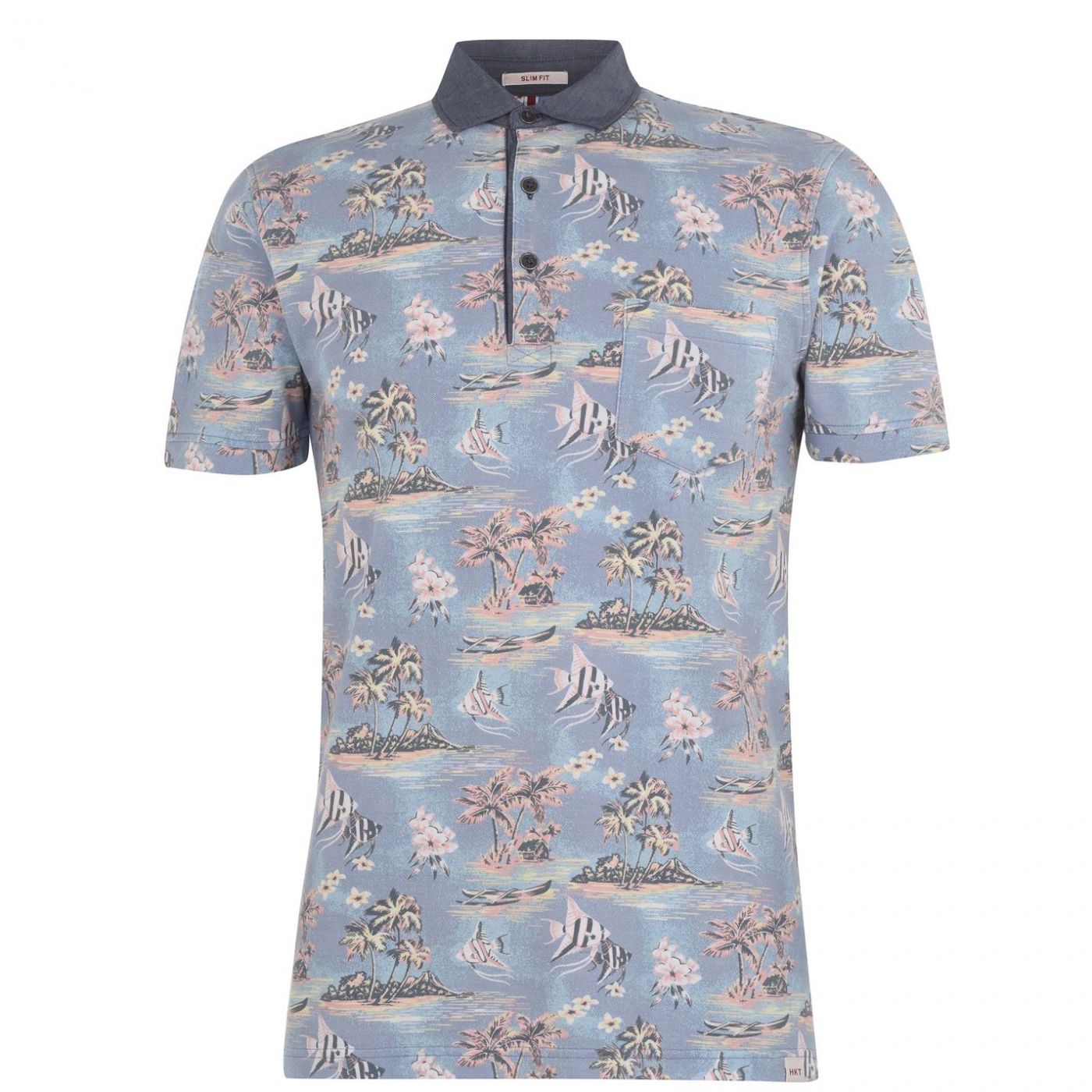 HKT Tropical Print Polo Shirt