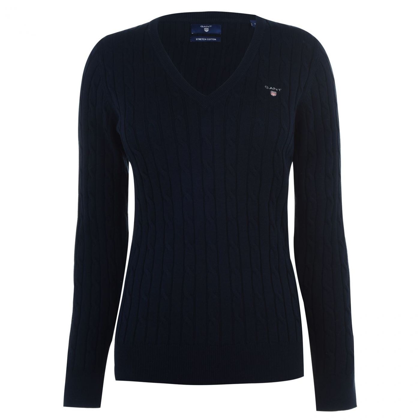 Gant Cable Knit V Neck Jumper
