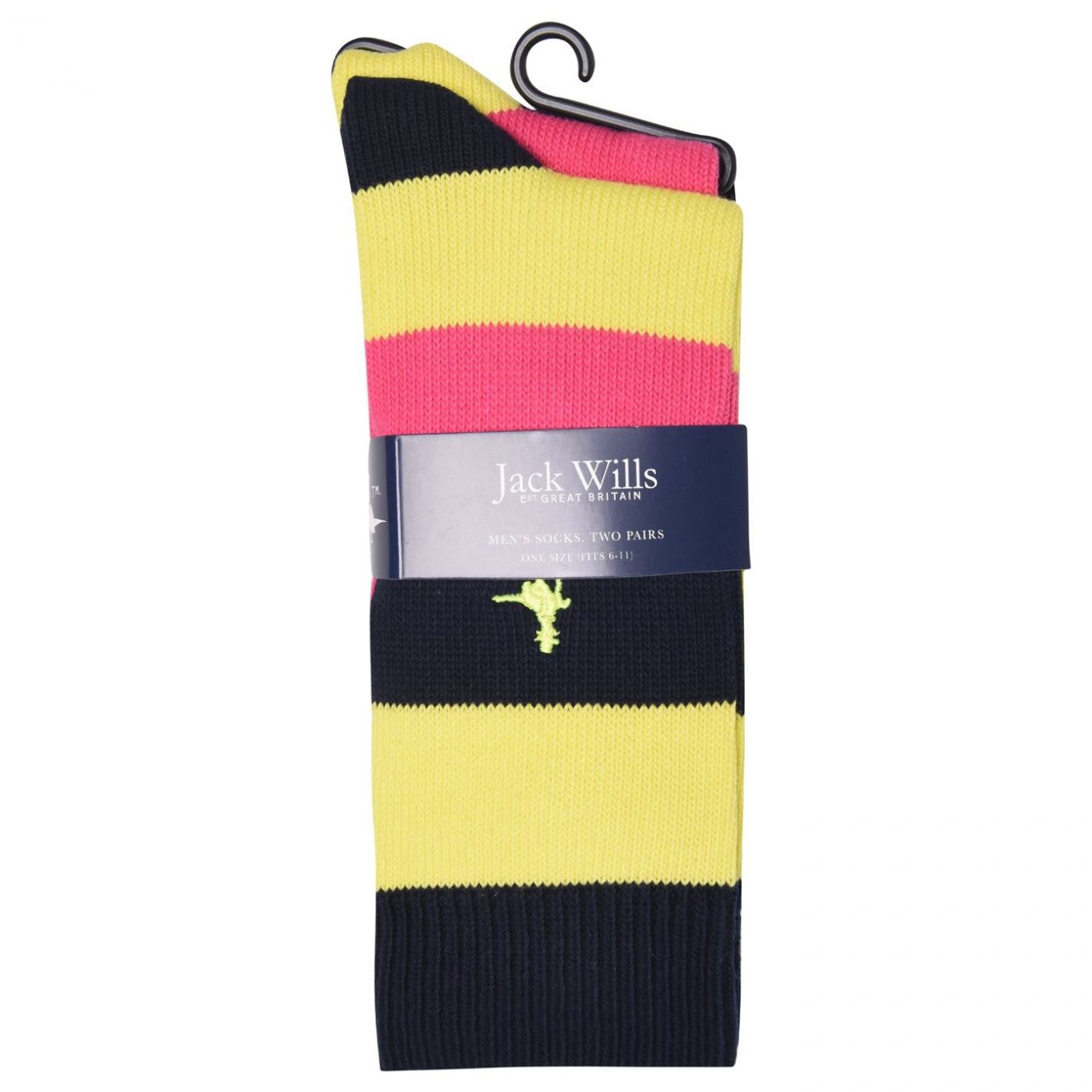 Jack Wills Fairacres 2 Pack Neon Socks