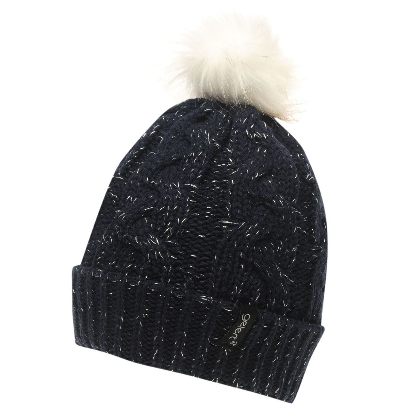 Gelert Twist Lurex Pompom Hat Ladies