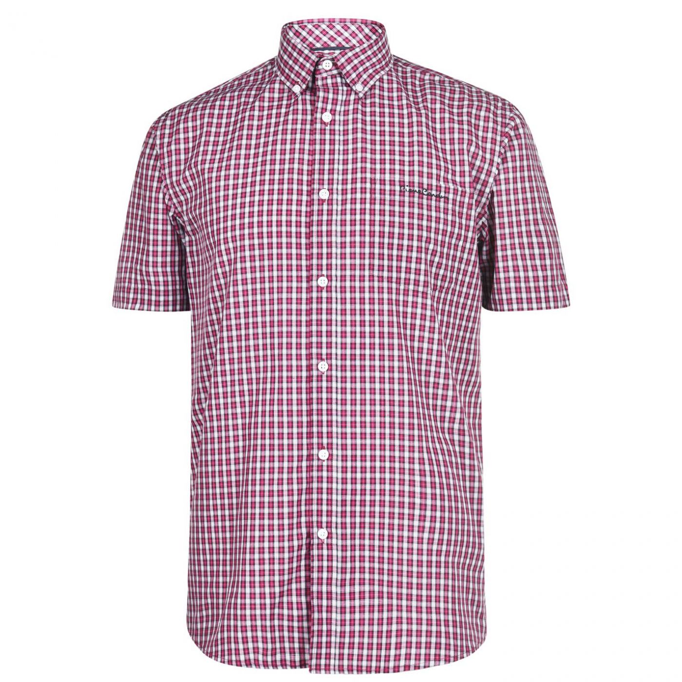 Pierre Cardin Short Sleeve Micro Check Shirt Mens