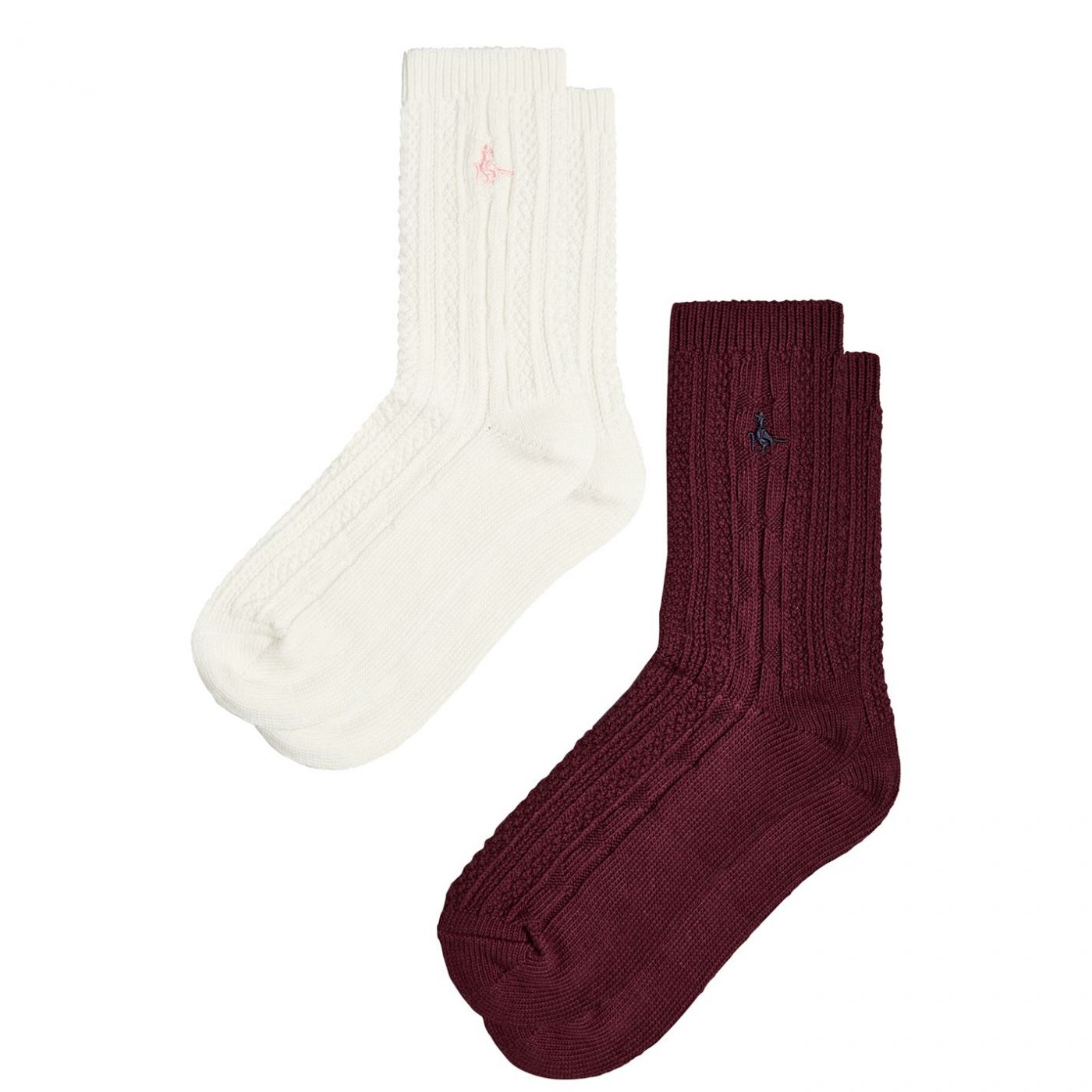 Jack Wills Lever Cable Knitted Boot 2 Pack Socks