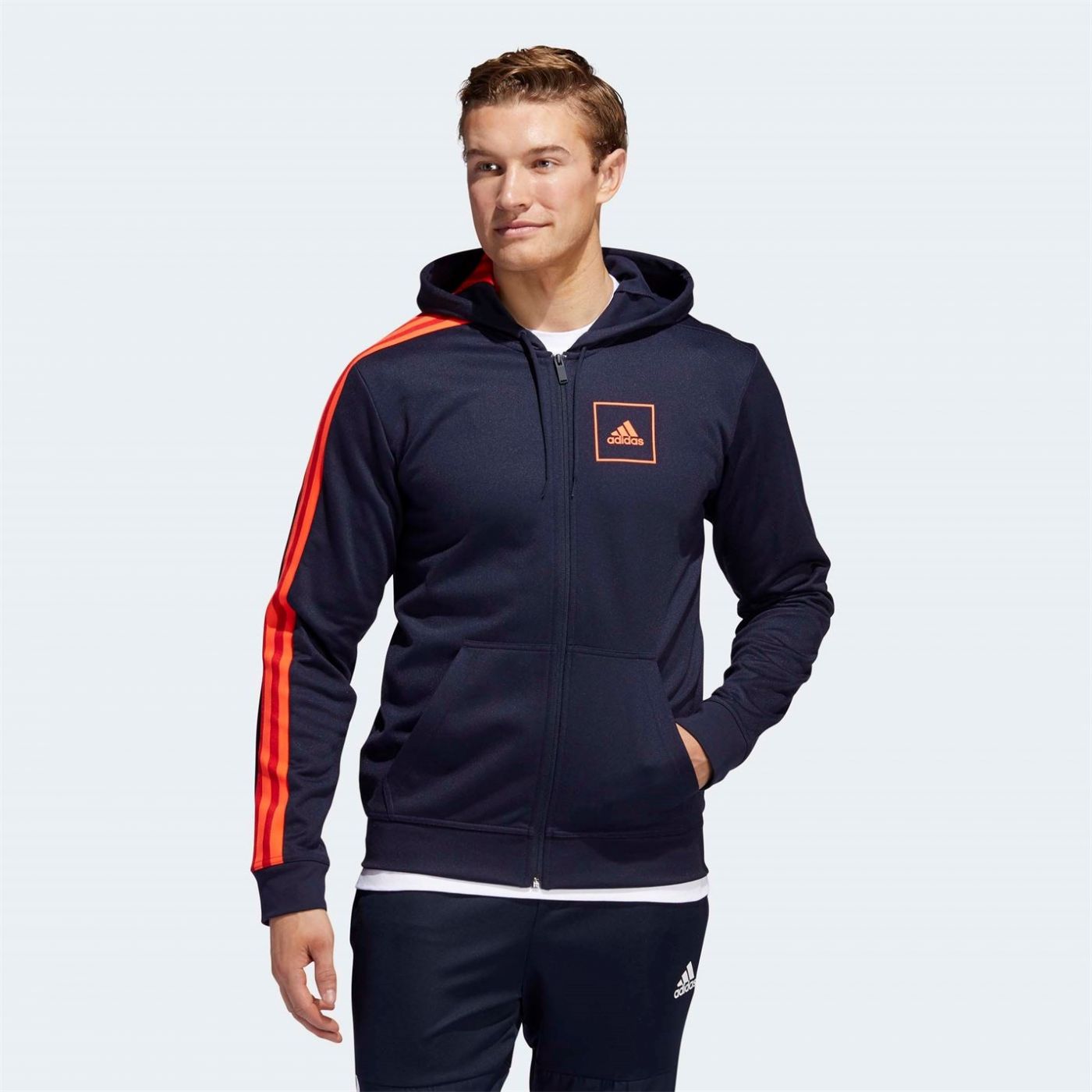 Adidas Zipped Hoodie Mens
