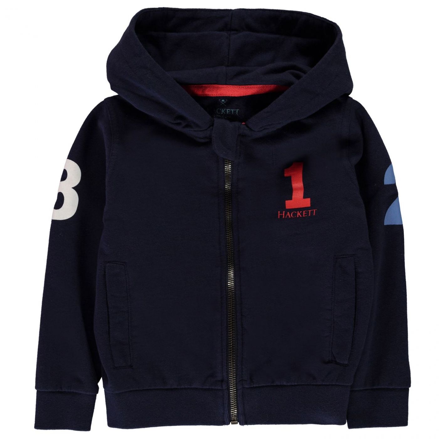 Hackett Boys Number 1 Printed Logo Full-Zip Hoodie