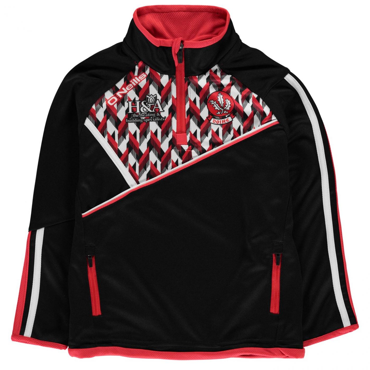 ONeills Derry GAA Half Zip Pullover Junior Boys
