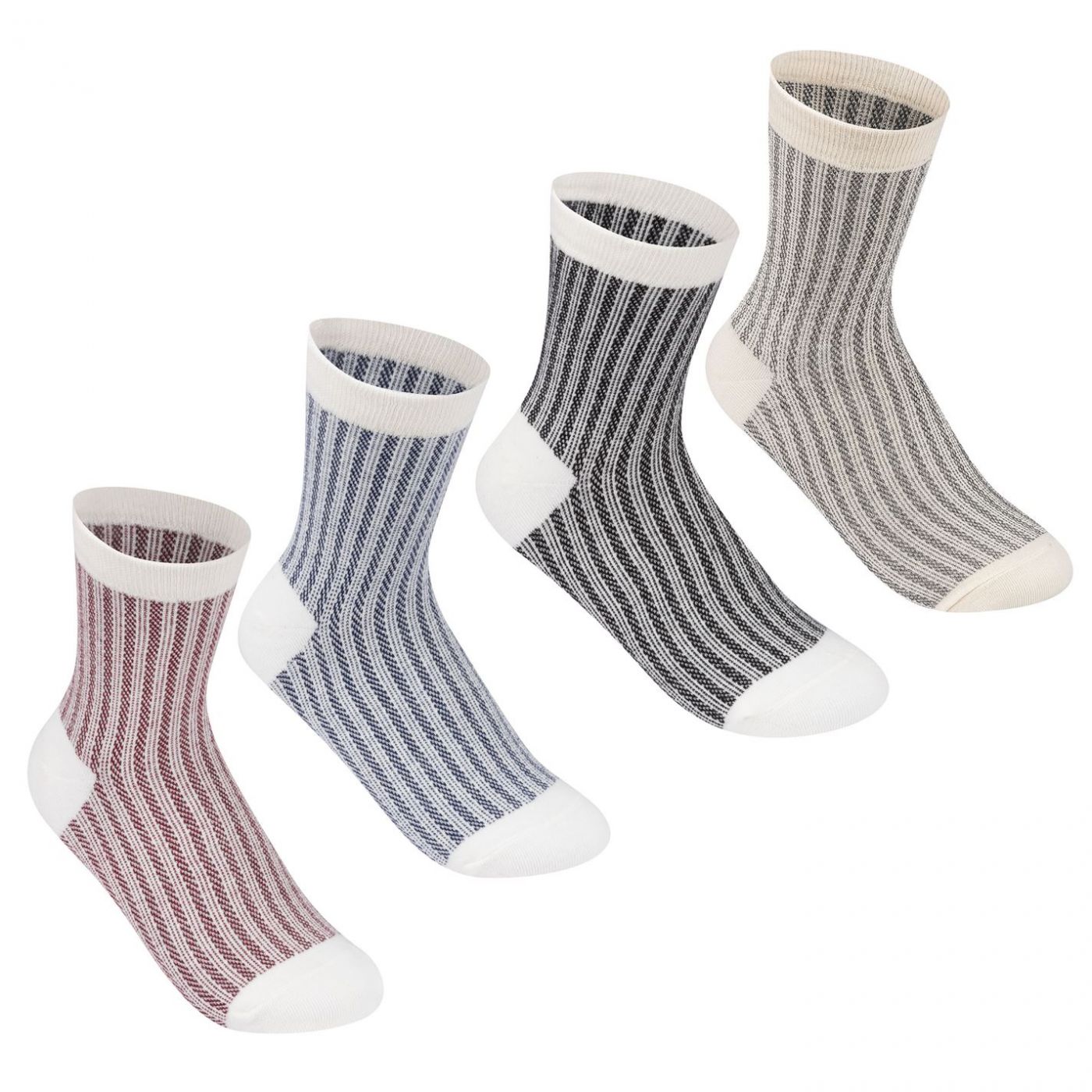 Lee Cooper 4 Pack Contrast Socks Ladies