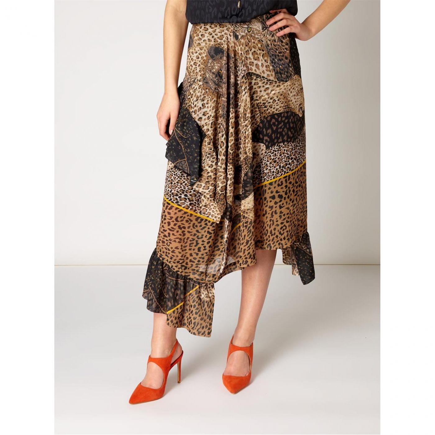 Biba Leopard Hem Skirt