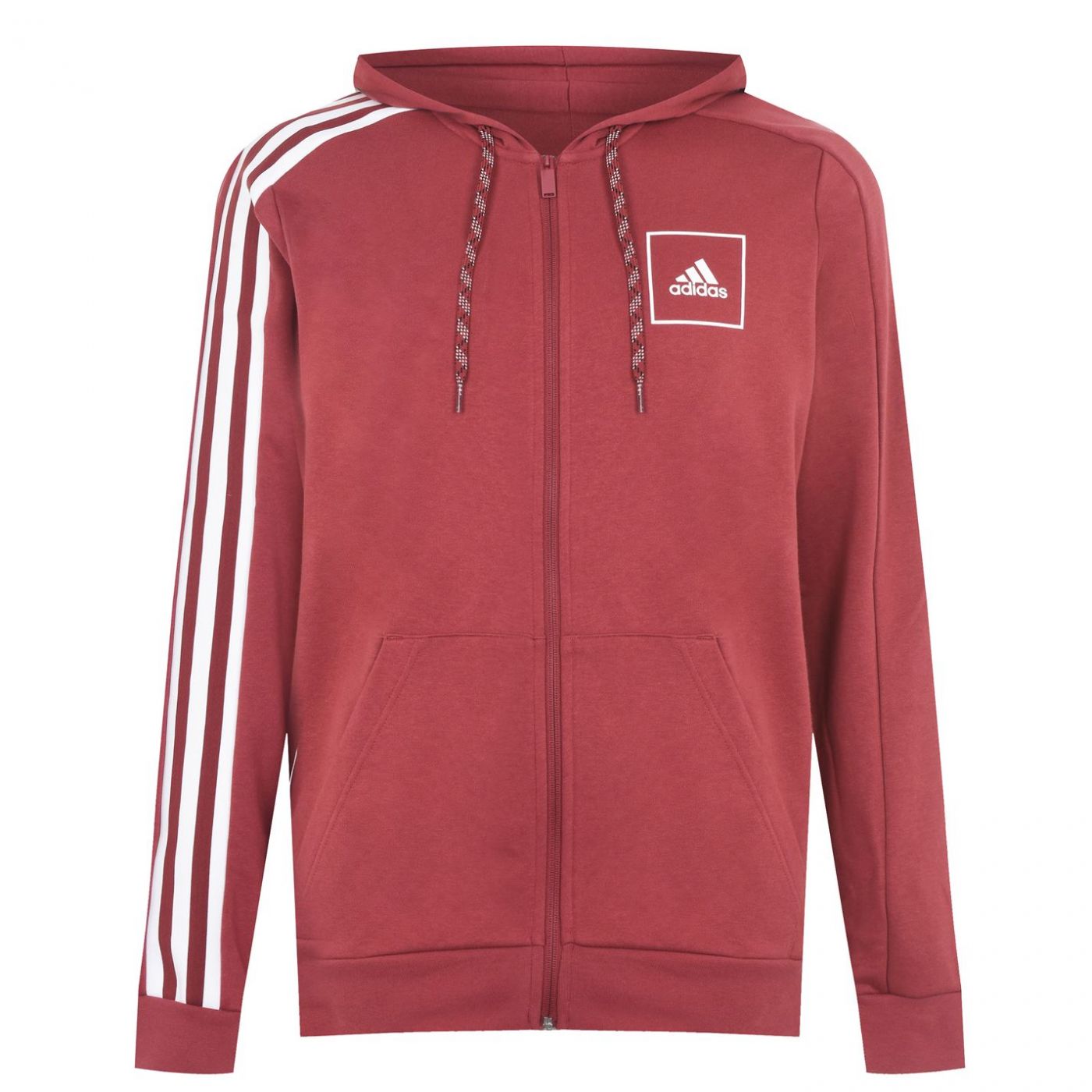 Adidas 3 Stripe Tape Full Zip Men's Hoodie
