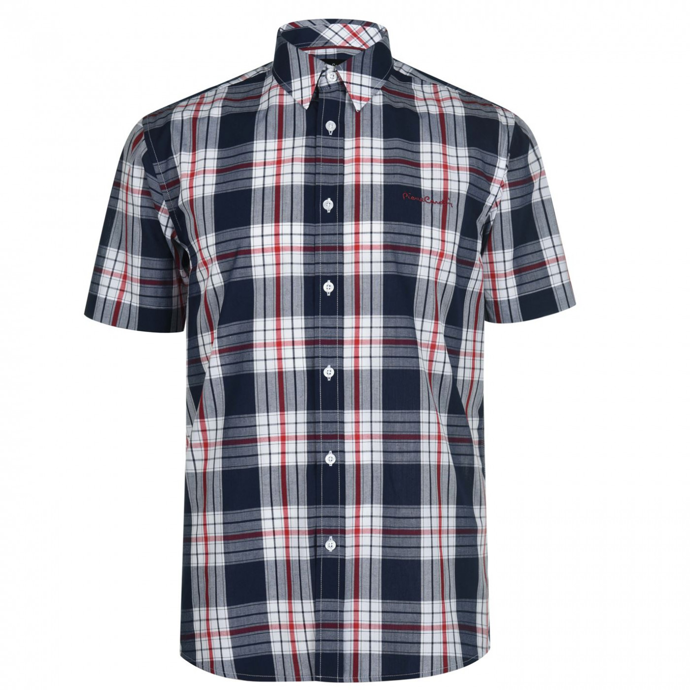 Pierre Cardin Check Print Short Sleeve Shirt Mens