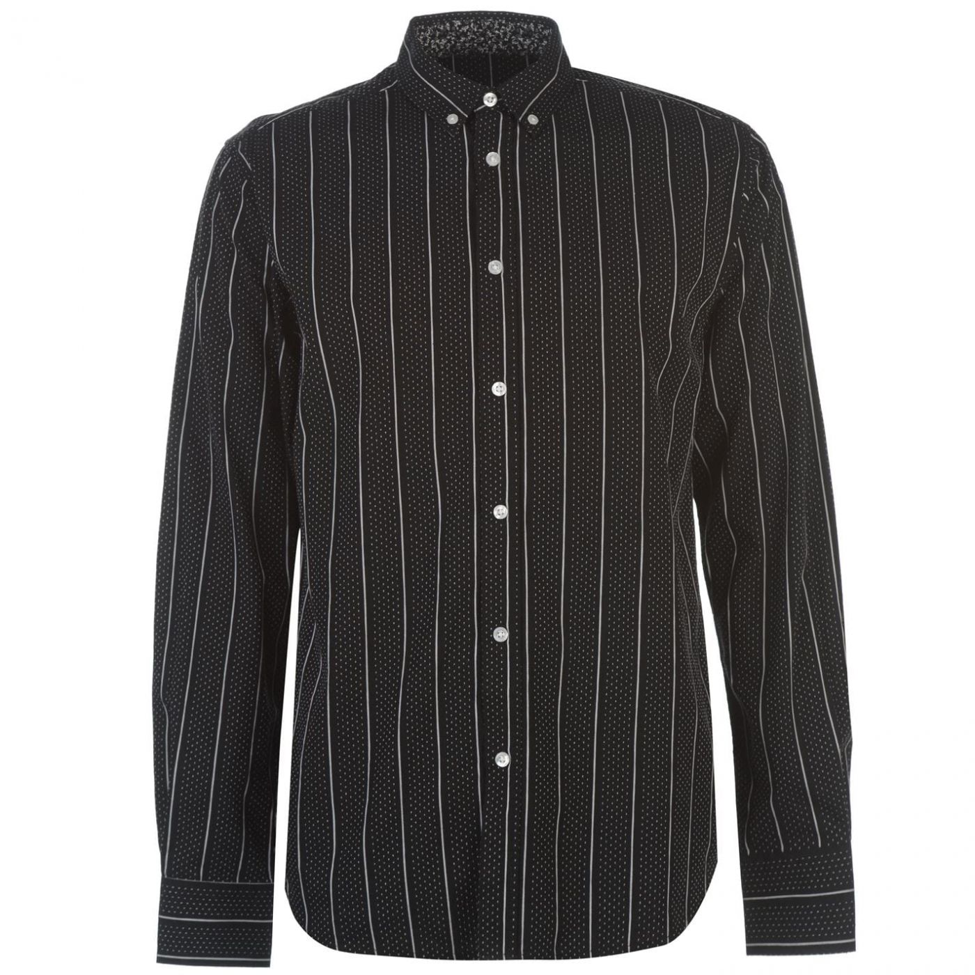 Pierre Cardin Textured Stripe Long Sleeve Shirt Mens