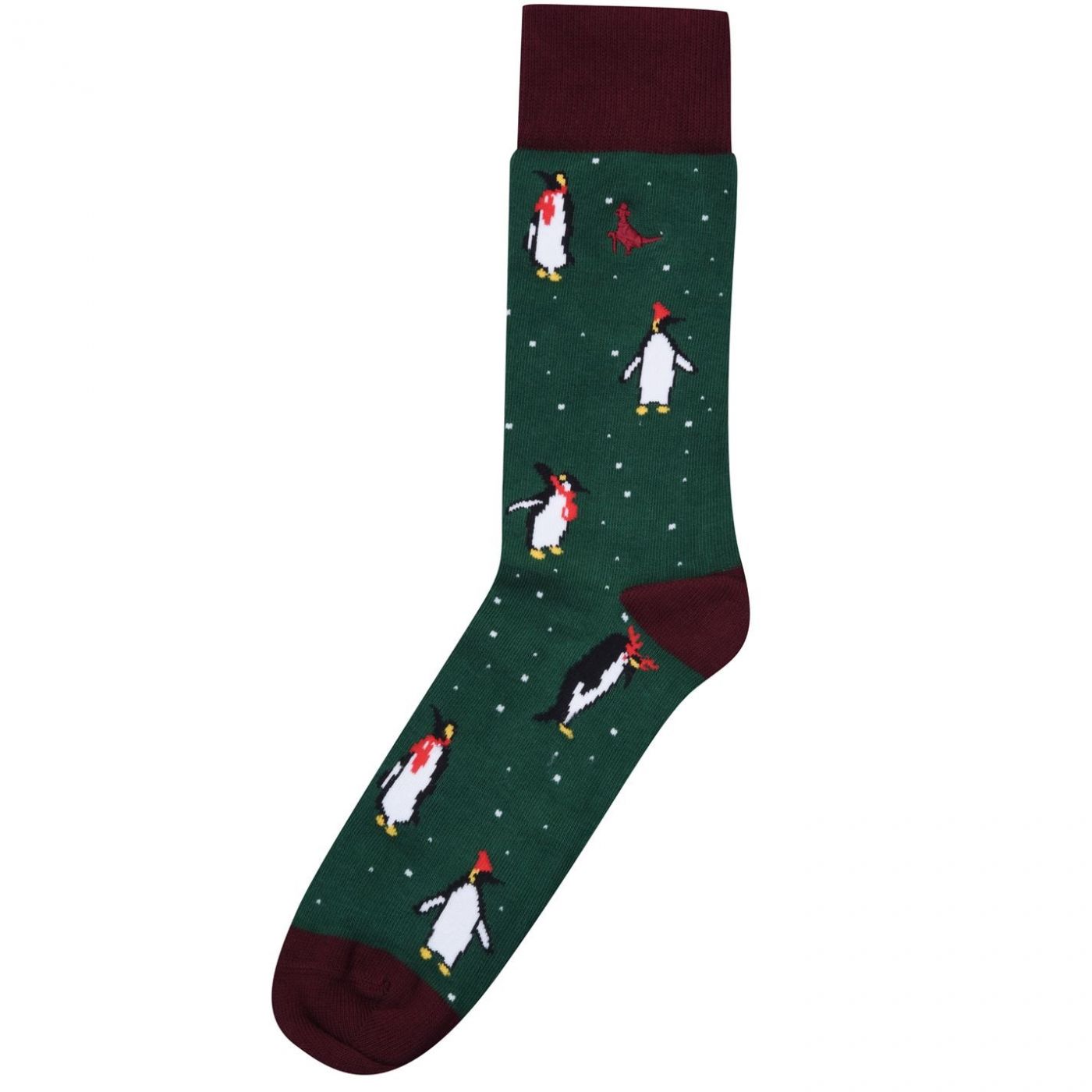 Jack Wills Adwell Single Penguin Print Sock