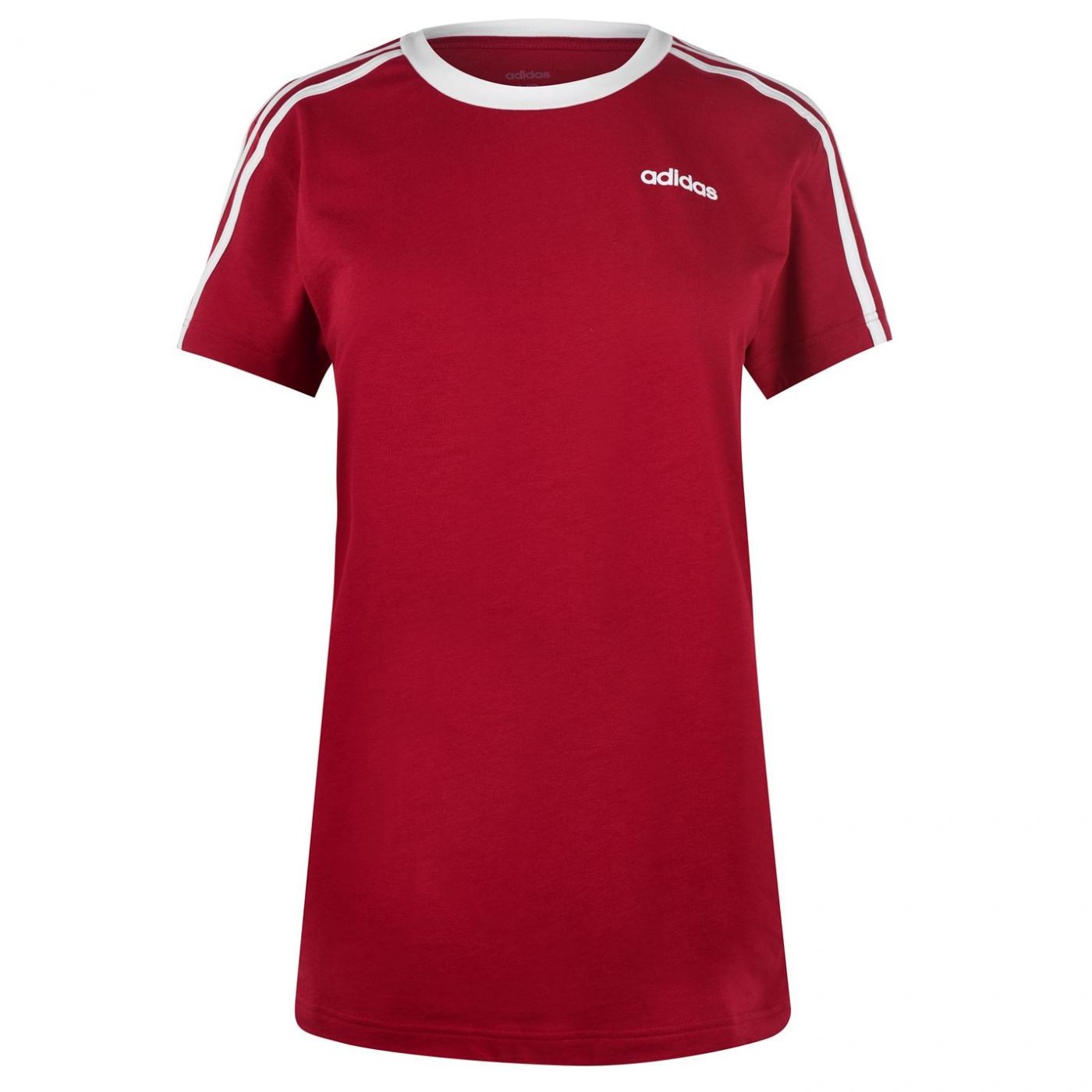 Adidas Essentials 3 Stripe T Shirt Ladies