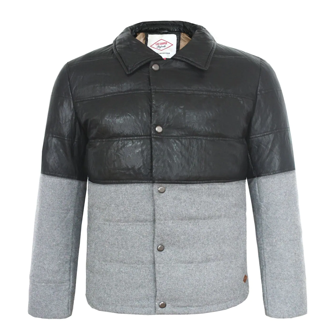Lee Cooper PU Wool Jacket Mens