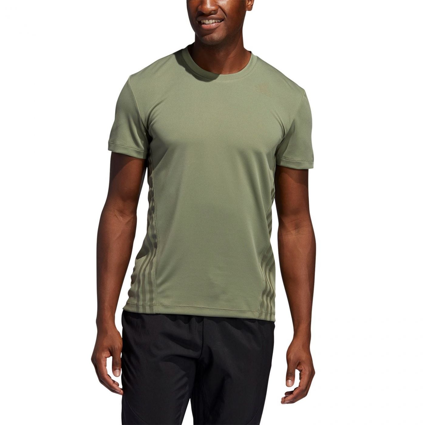 Adidas Aeroready 3 Stripe T Shirt Mens