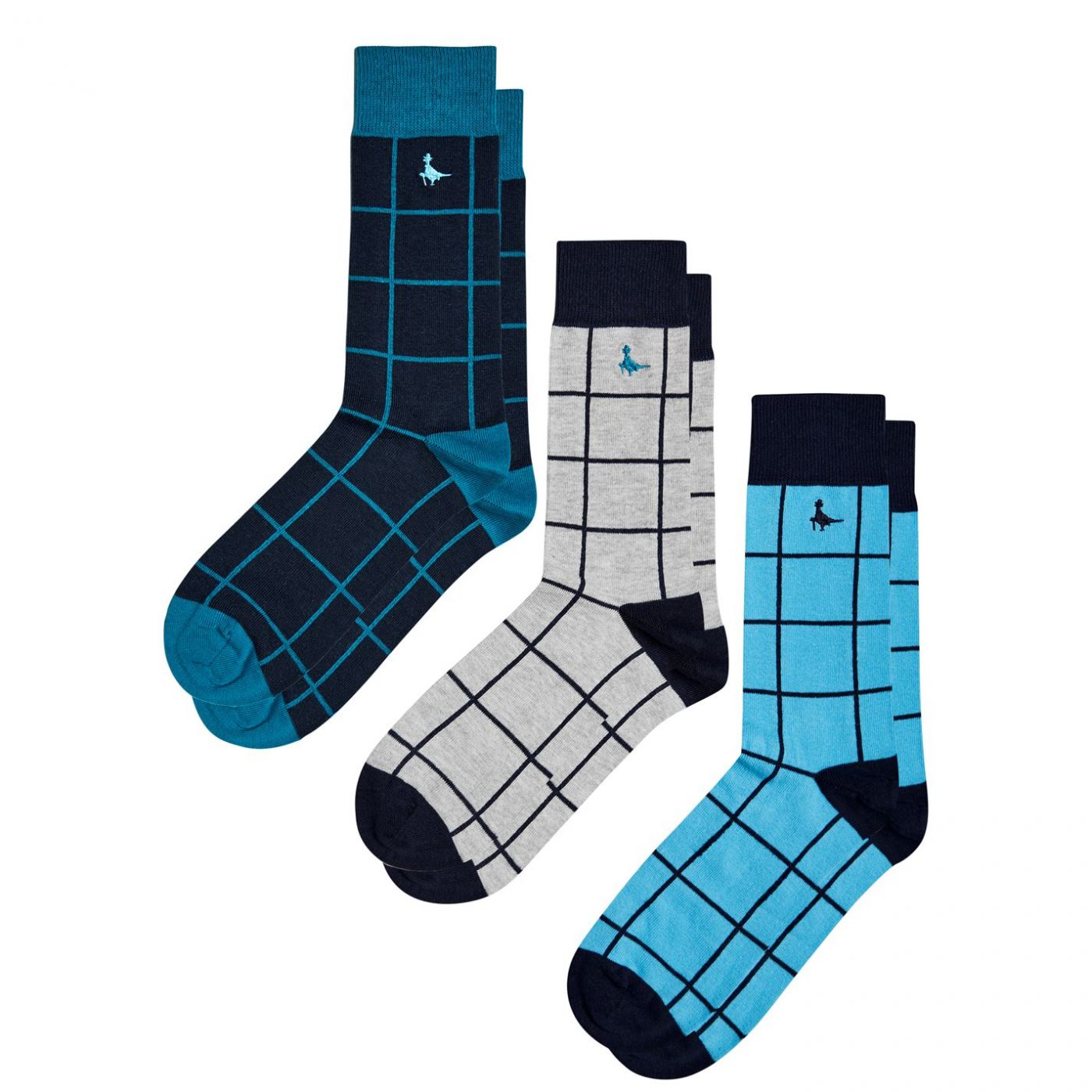 Jack Wills Burward 3 Pack Check Socks