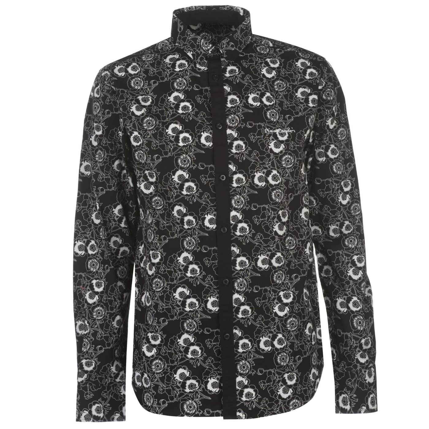 Pierre Cardin Floral Print Long Sleeve Shirt Mens