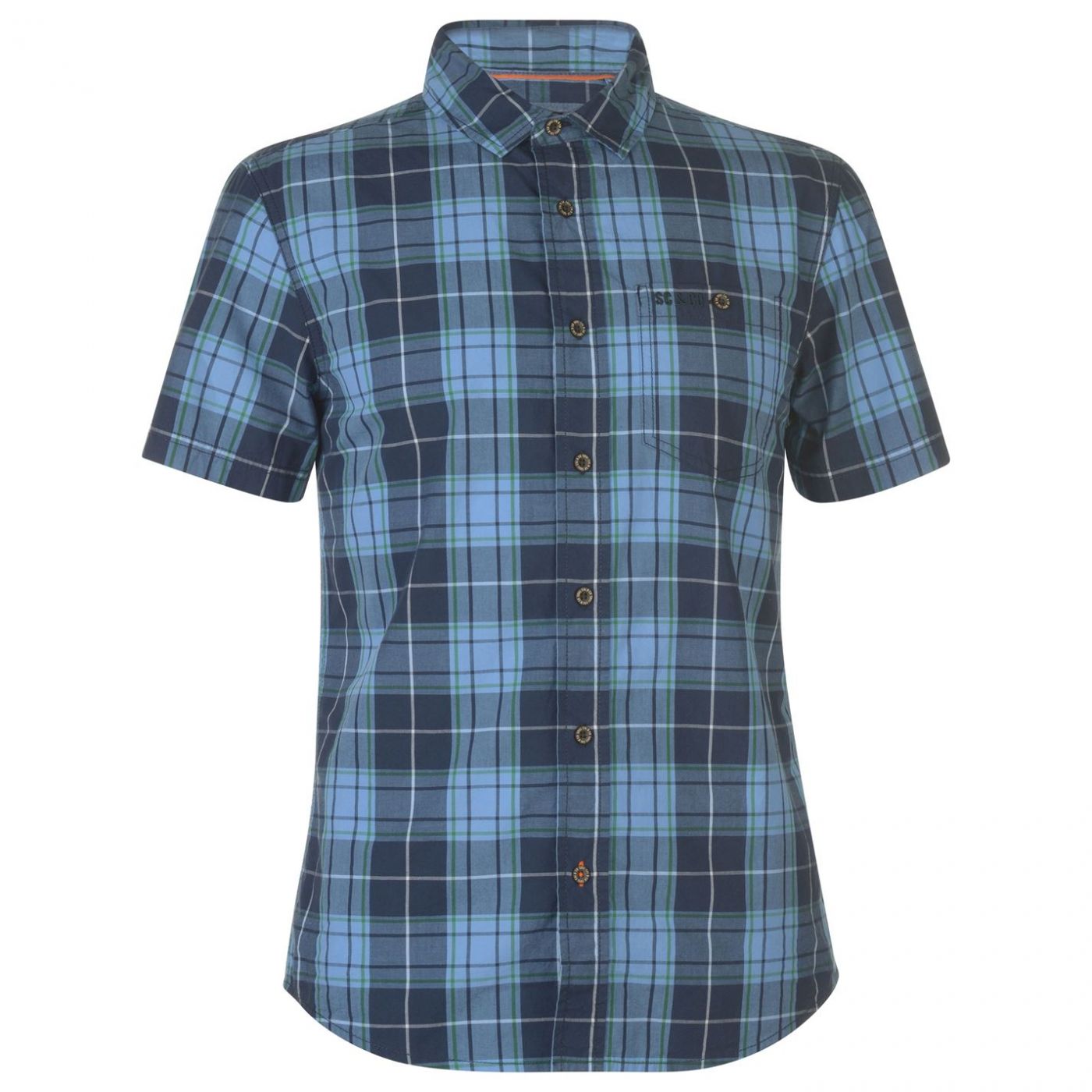SoulCal Check Short Sleeve Shirt Mens