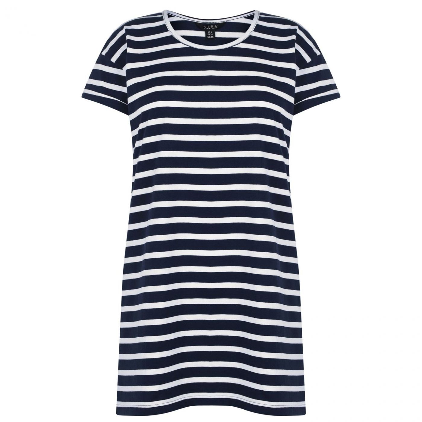 Miso Long Length Stripe Boyfriend T-Shirt Womens