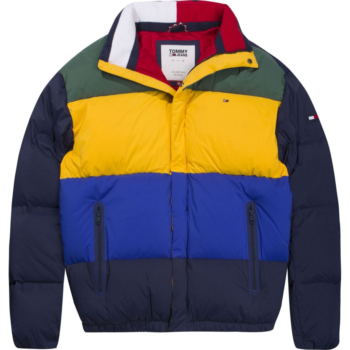 tommy jeans jeans colour block padded jacket