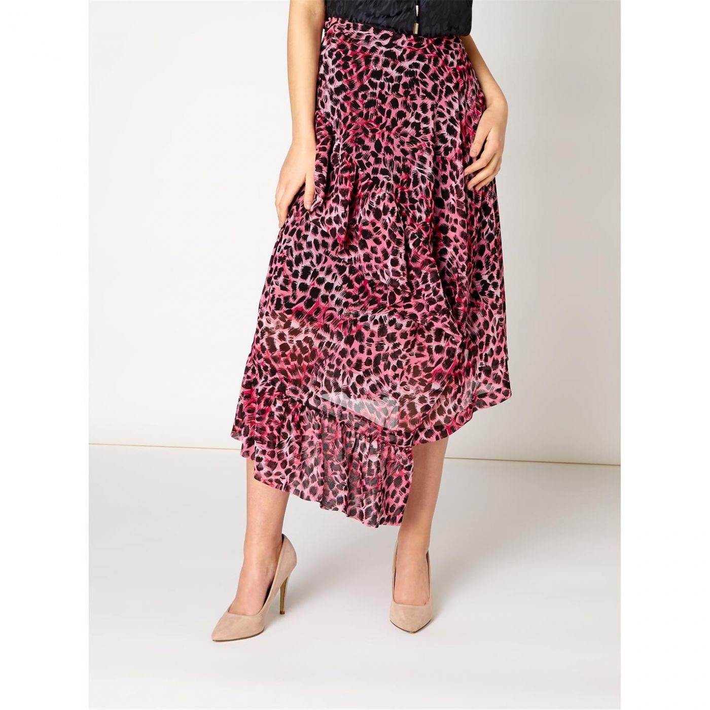 Biba Leopard Ruffle Skirt