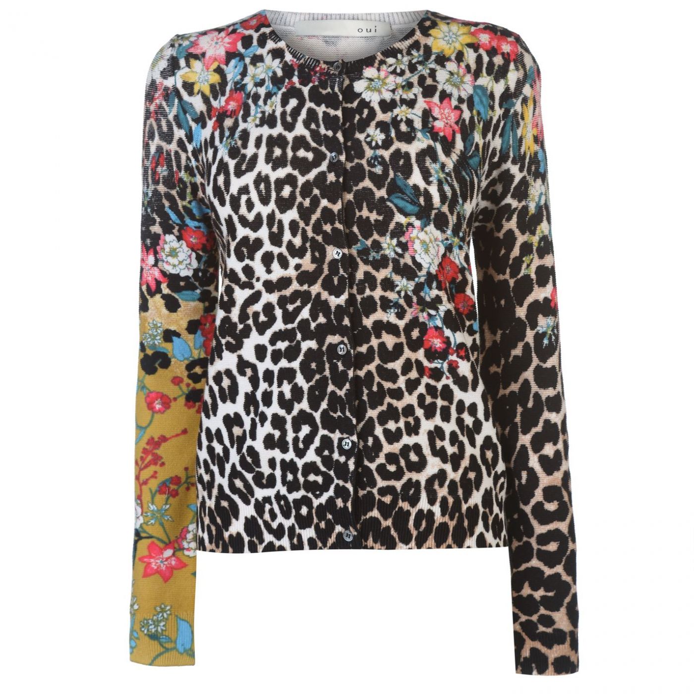 Oui Leopard Print Cardigan Ladies
