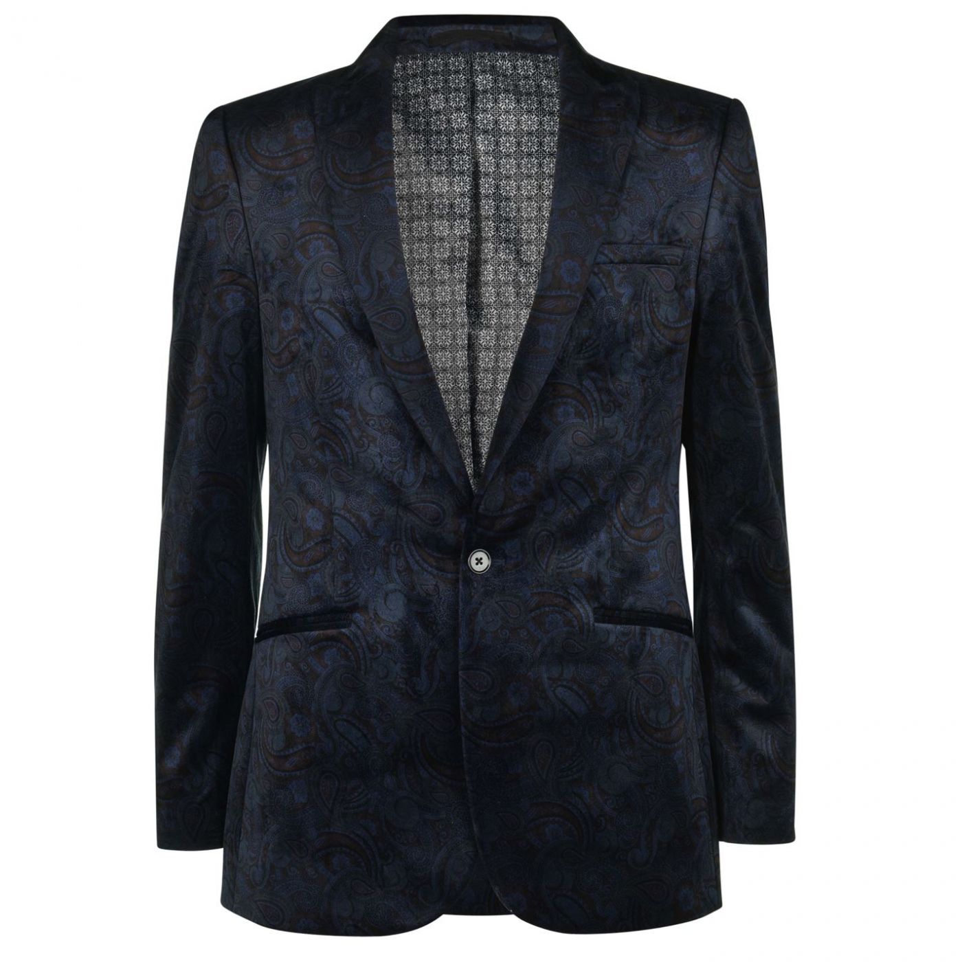 Harry Brown Floral Velvet Blazer Mens