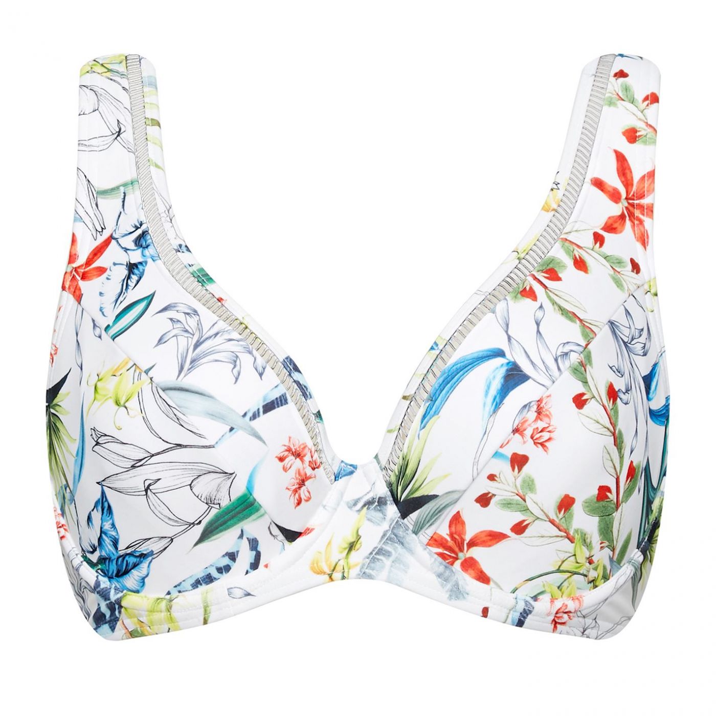 Figleaves Underwired Non Pad High Apex Bikini Top
