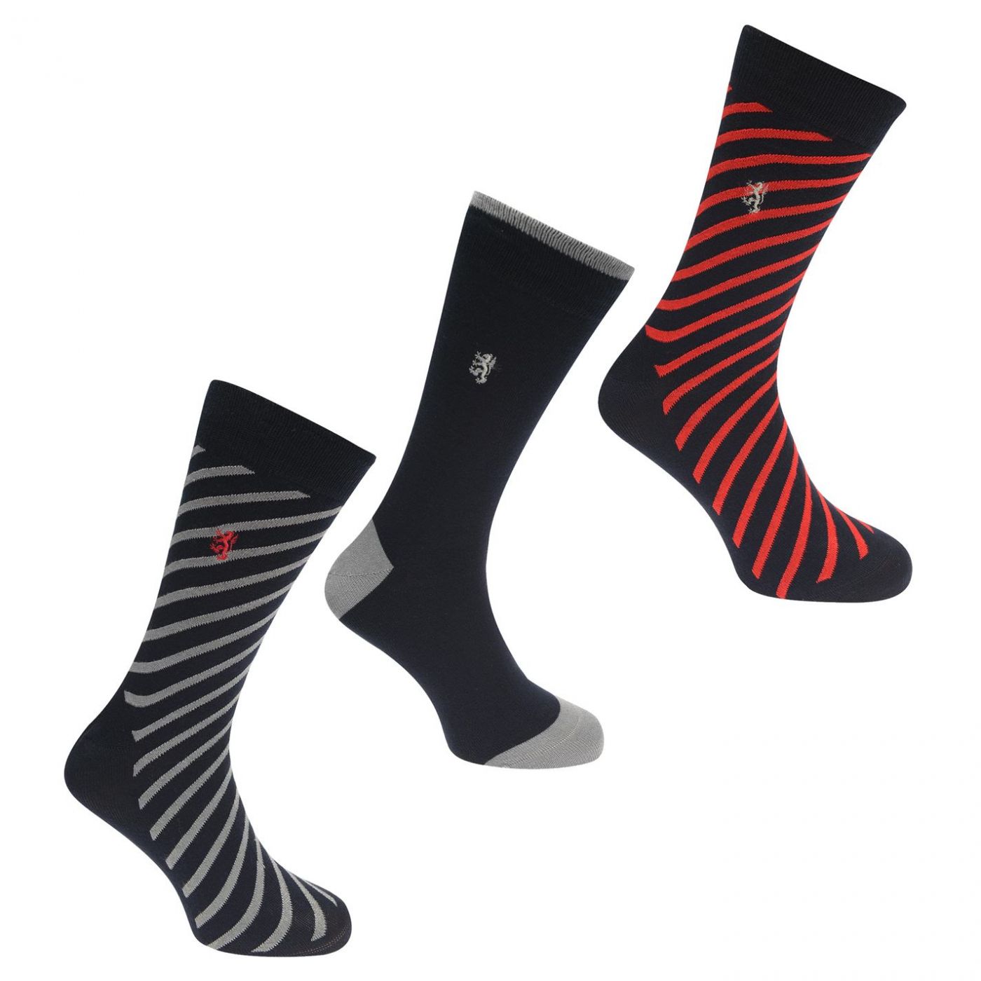 Pringle 3 Pack Diagonal Stripe Socks