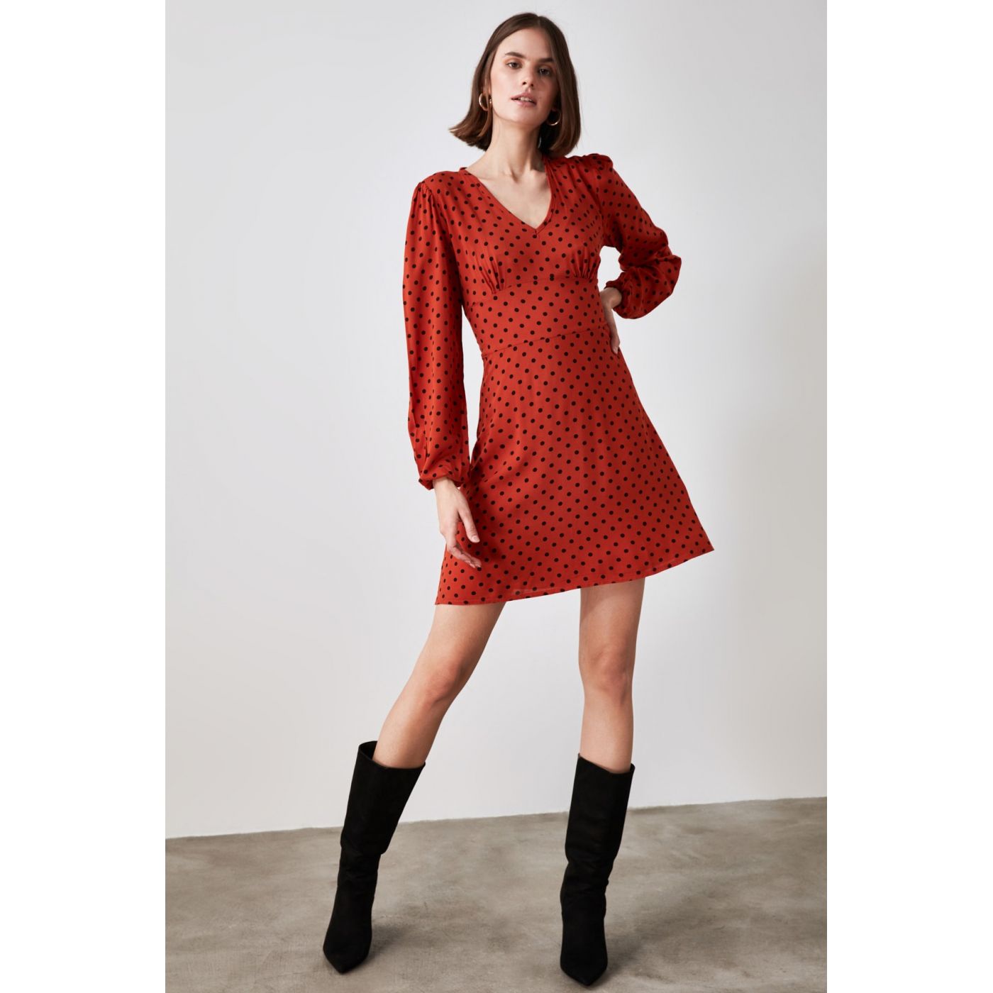 Trendyol Orange Score-Ty Dress