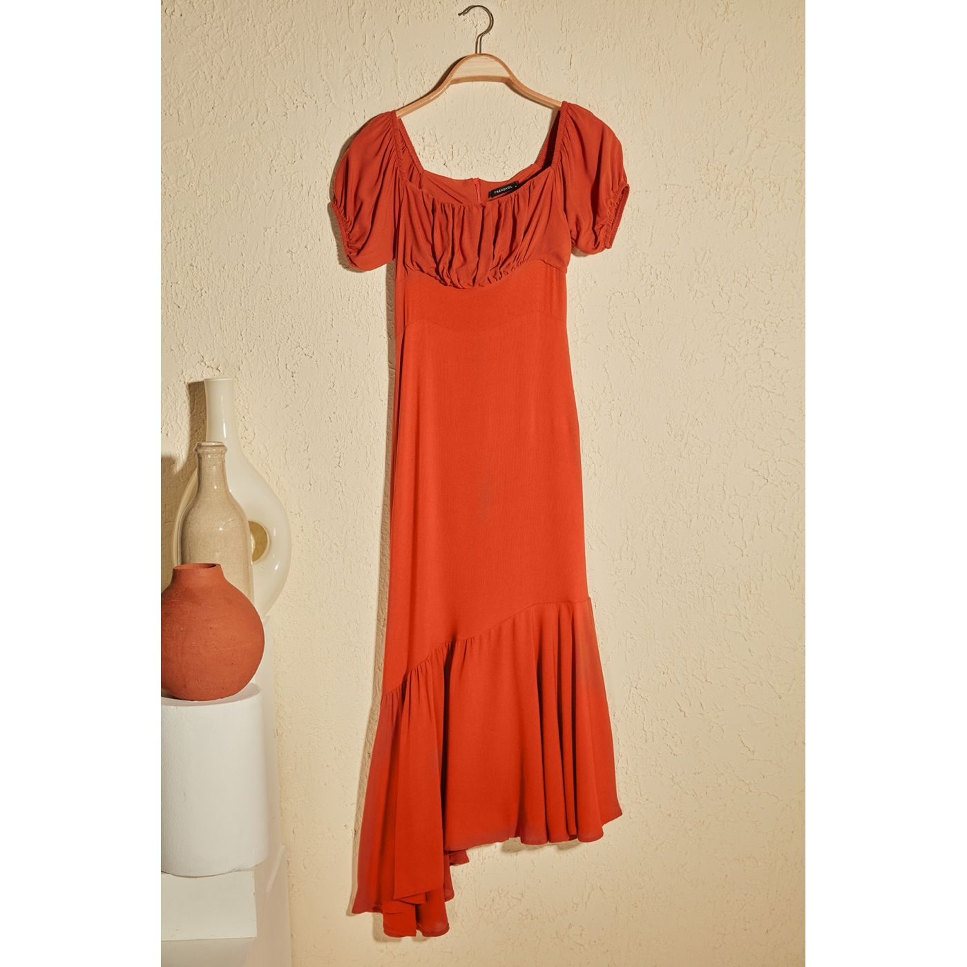 Trendyol TdareD Ruffle Detailed Asymmetric Dress