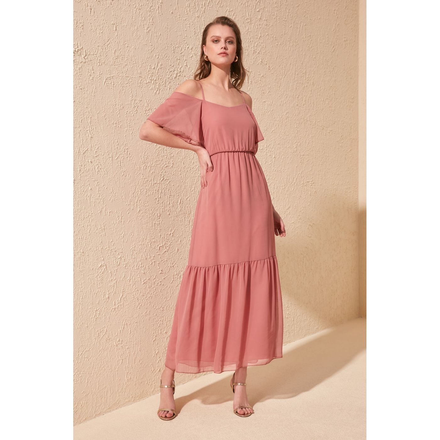 Trendyol Rose Dry Strap Dress
