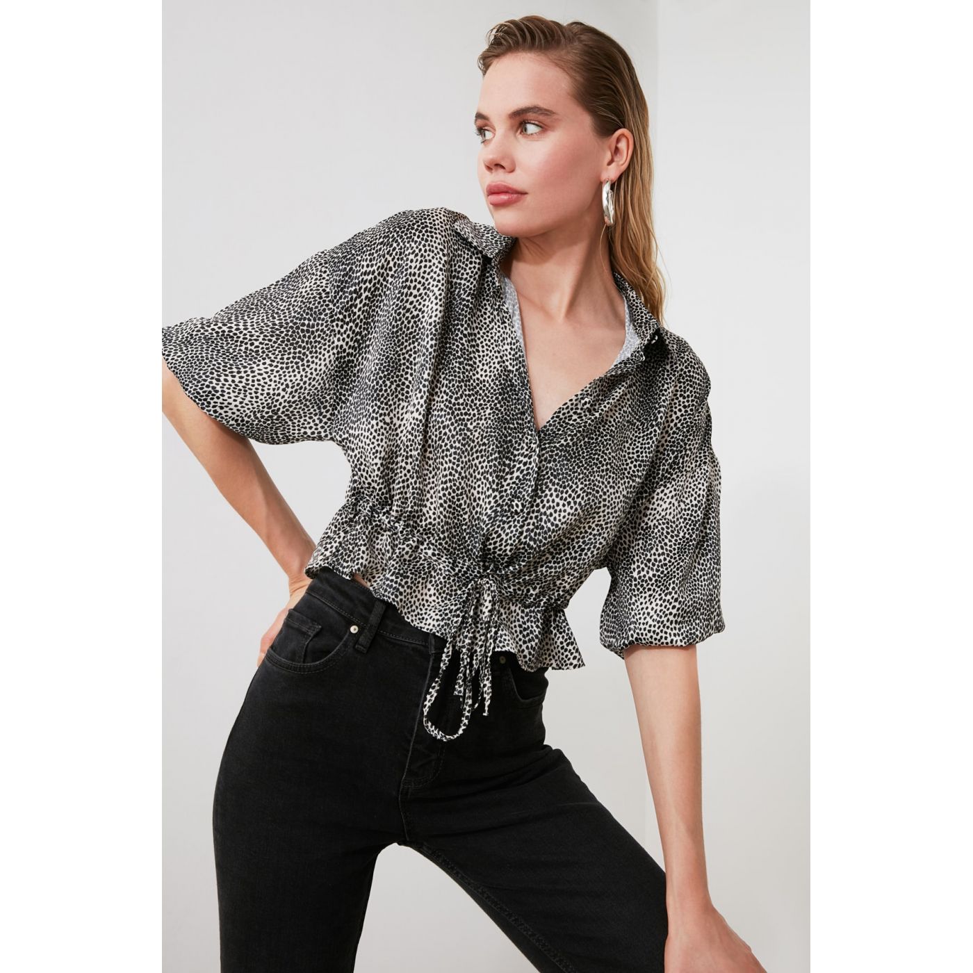 Trendyol Beige Satin Blouse