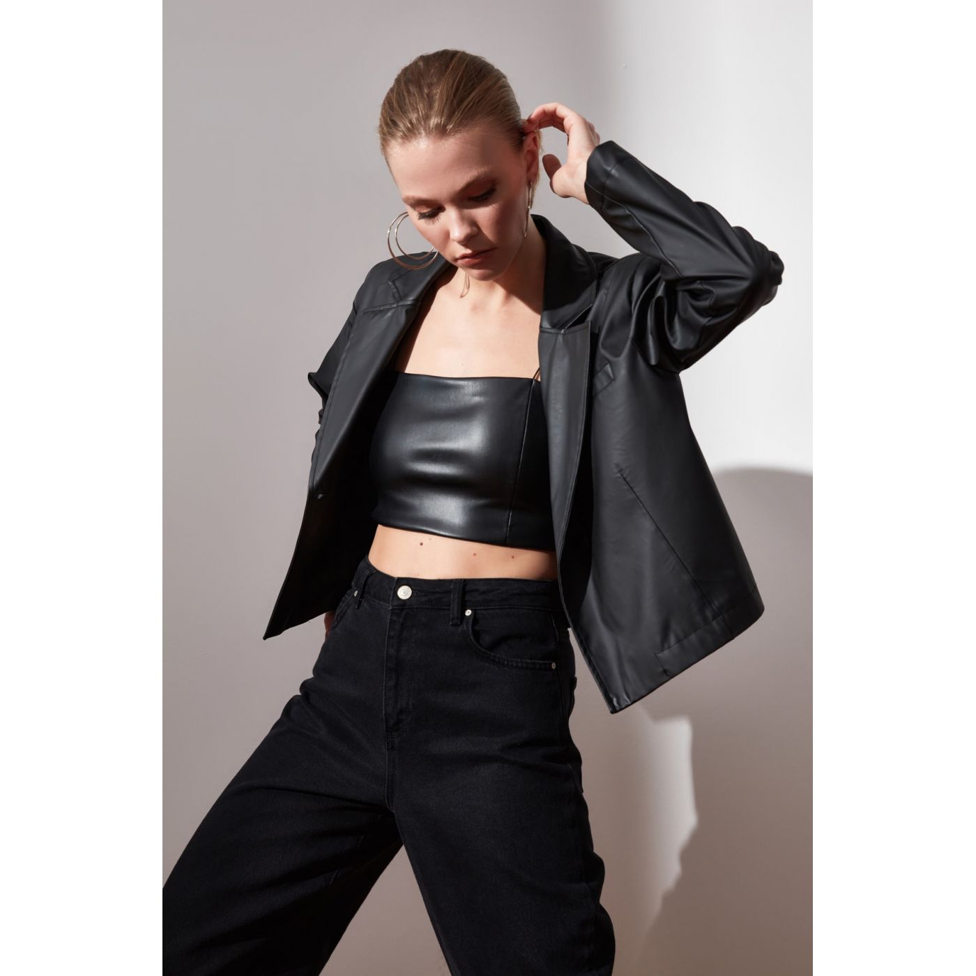 Trendyol Black Leather Jacket