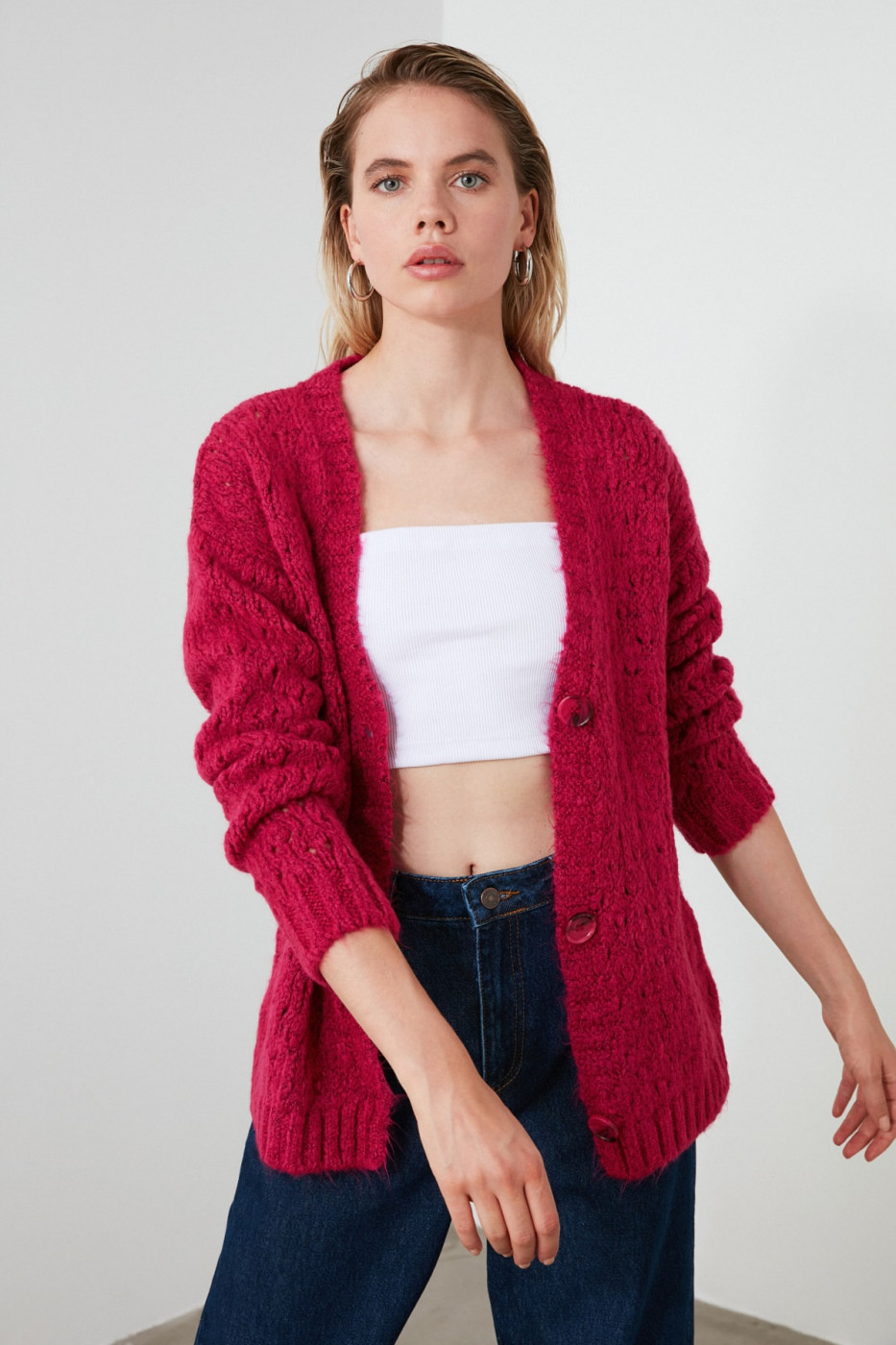 Trendyol Fuchya Ajurk Cardigan