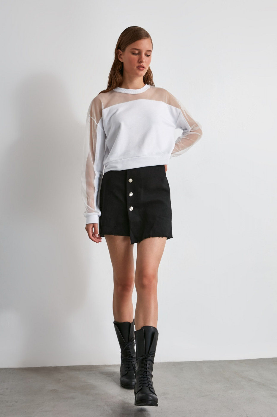 Trendyol Black Button Detailed Shorts & Bermuda