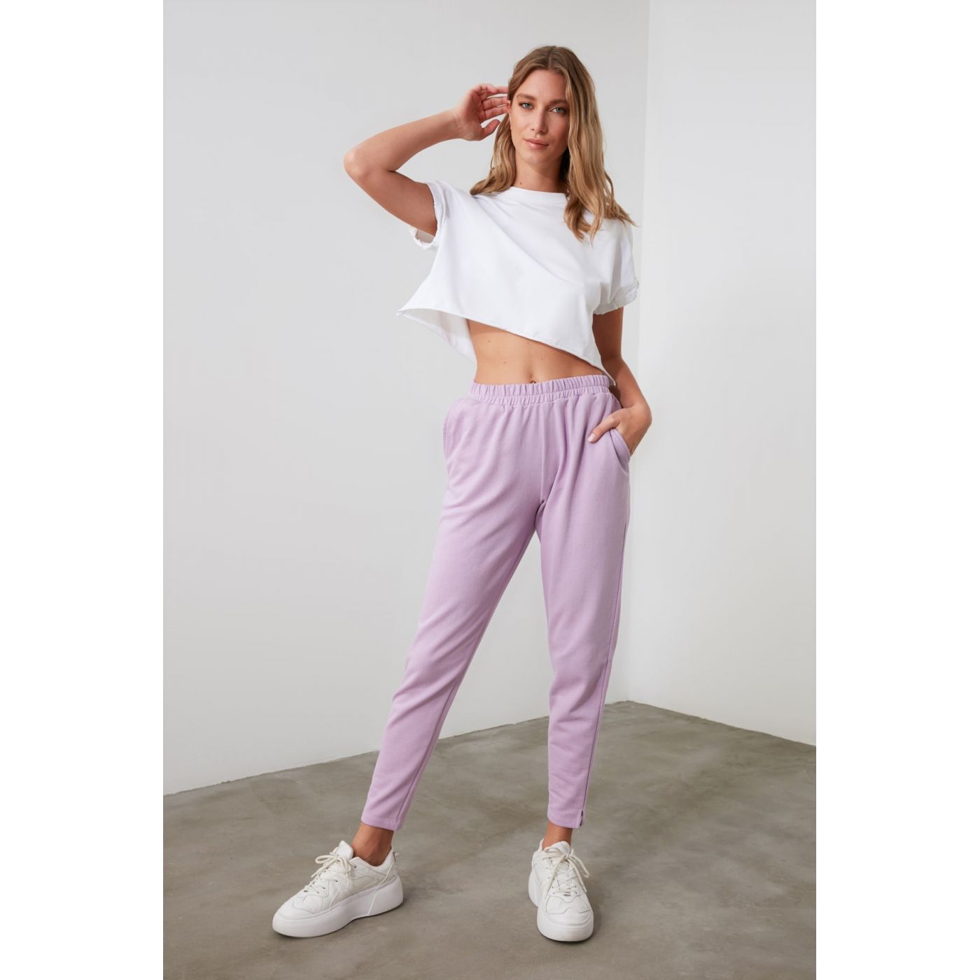 Trendyol Purple Basic Knitted Tracksuit bottom