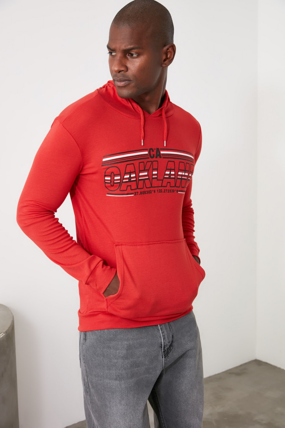 Trendyol Red Men's Long Sleeve T-Shirt