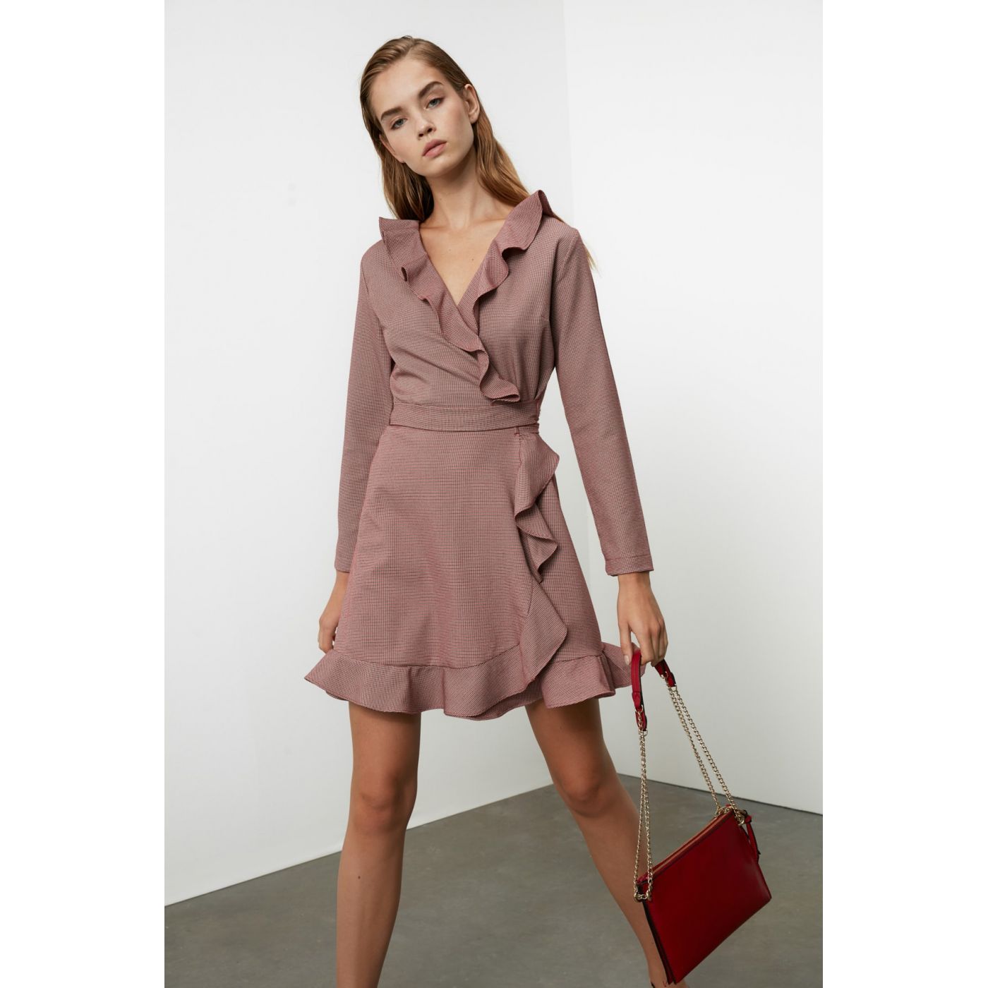 Trendyol Red Ruffle Detailed Cruiser Dress