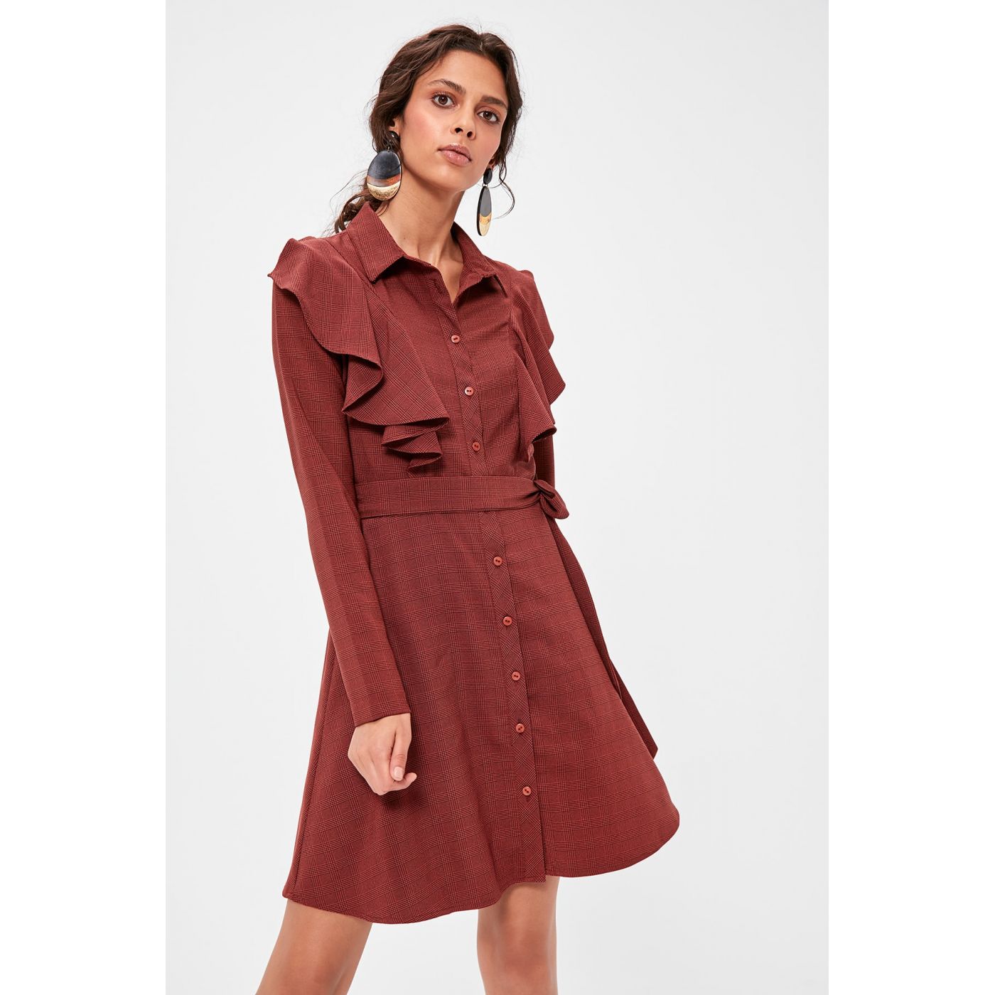 Trendyol Burgundy Beltfriuby dress