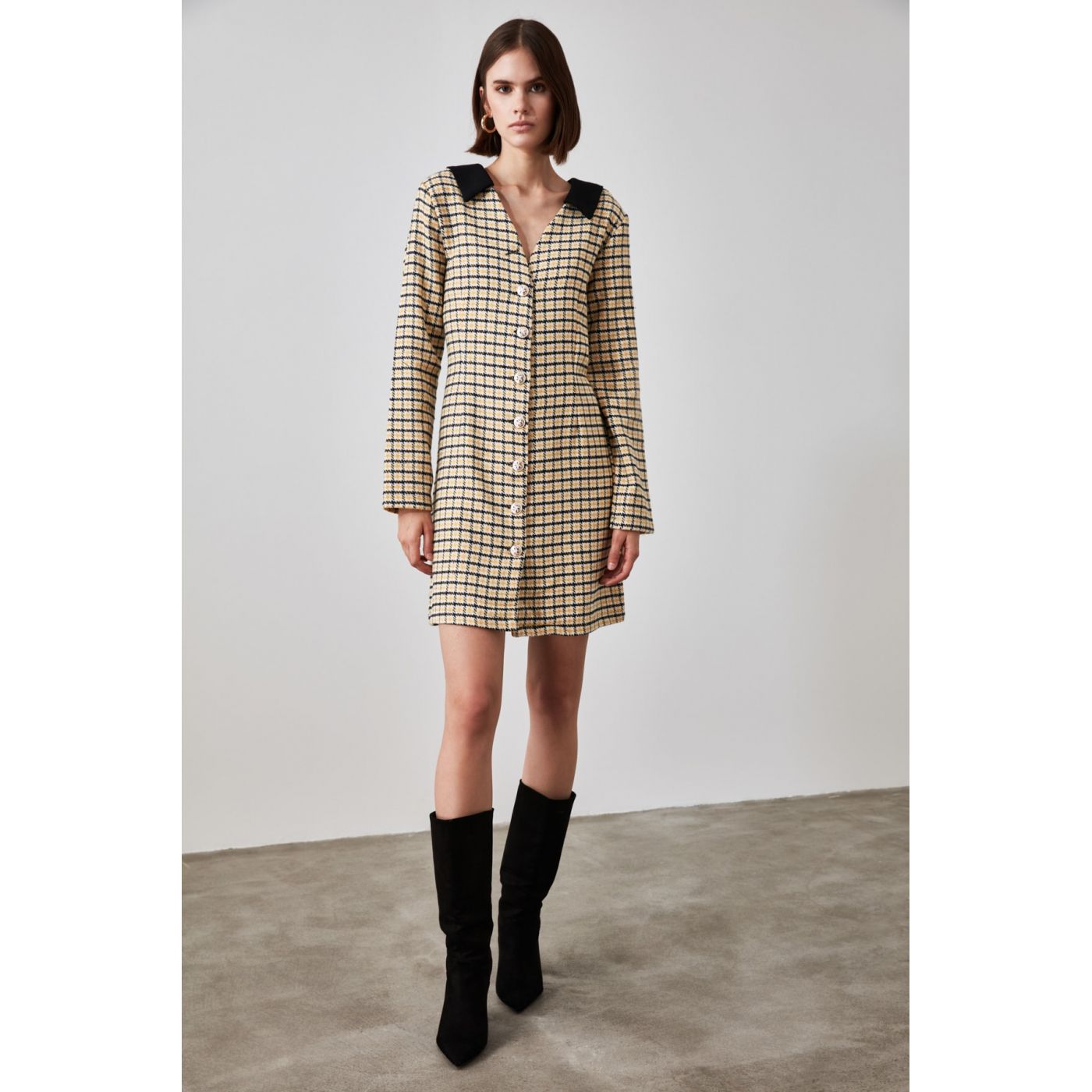 Trendyol Multicolored Collar Detailed Jacket Dress