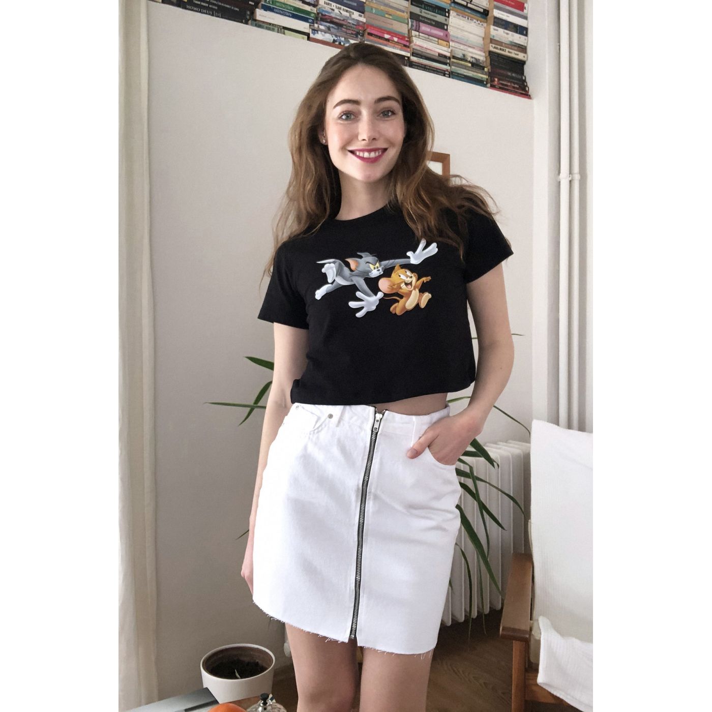 Trendyol White Zipper Detailed Mini Denim Skirt