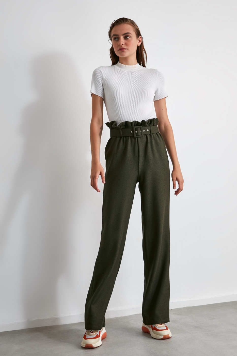 Trendyol Khaki BeltEd Pants