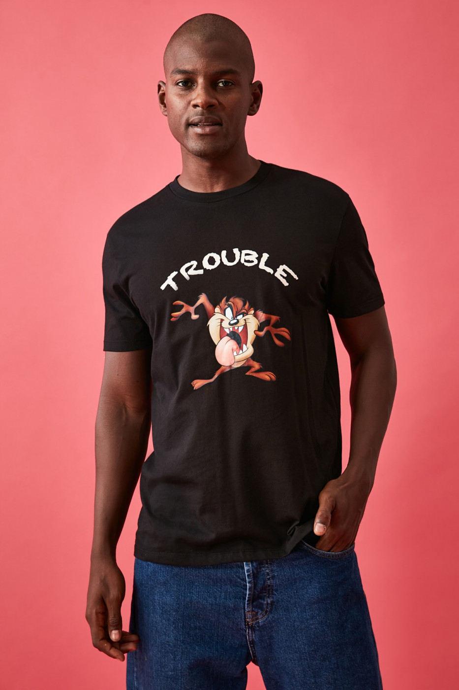 Trendyol Black Male Licensed Printed T-Shirt